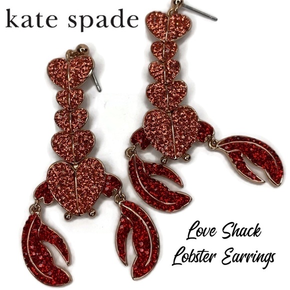 Kate Spade Love Shack Lobster Red Earrings NWT - Picture 1 of 7